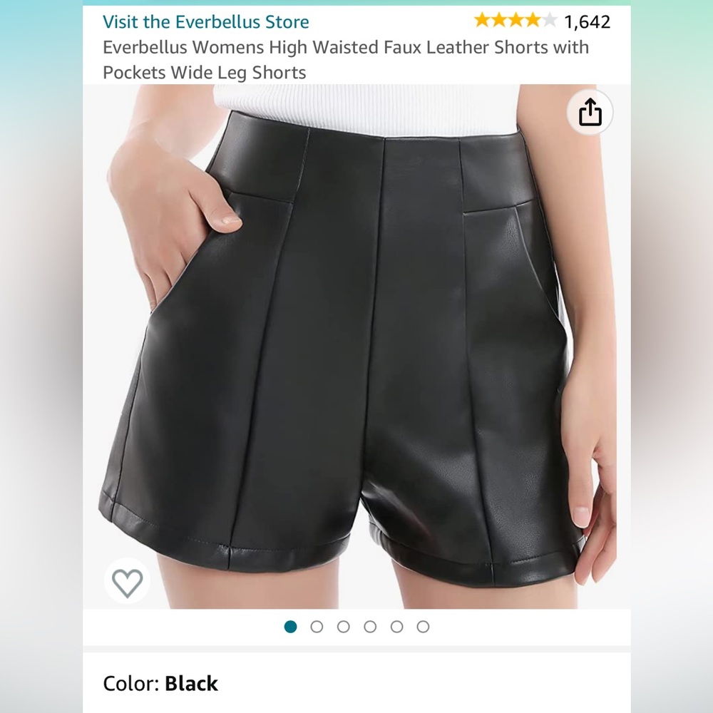 Leather high waisted shorts